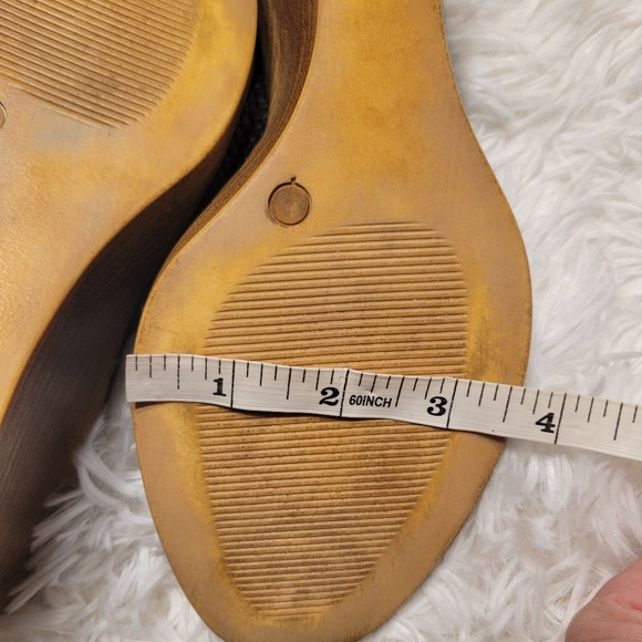 Sofia Milano Made in Italy black open toe wedges - Picture 9 of 12